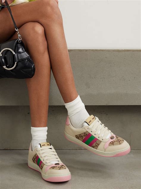 gucci clean screener sneakers|gucci screener sneaker with crystals.